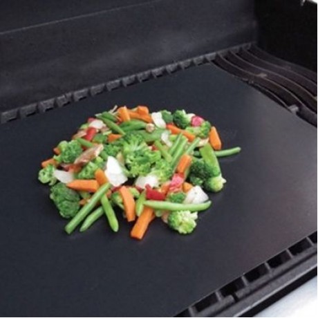 Non-stick BBQ Mat Heat-resistant Grilling Sheet (BLACK)