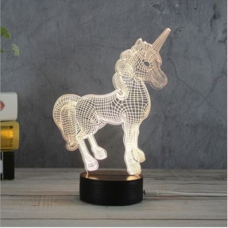 3D Unicorn Night Lights Creative Acrylic 3D LED Light Table Lamp Decotation Ligts for Home