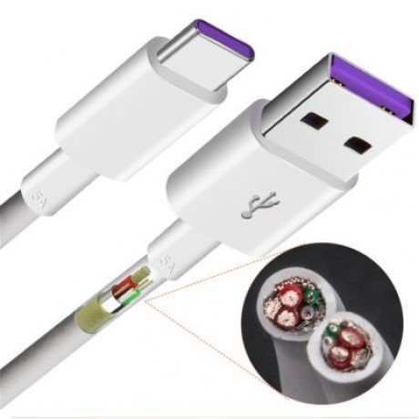 5A Super Fast Charge Data Cable for Huawei Mate 9 /  9 Pro / P10 / P20 / P20 pro (WHITE)