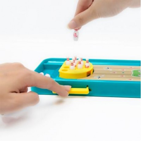 MoFun 1788 - B Mini Frog Bowling Table Desktop Game Launcher Toy (GREENISH BLUE)