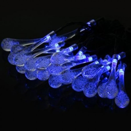 CHRISTMAS TREE DECORS 5M 20 LED SOLAR STRING LIGHT WATER DROP SHAPE LAMP XMAS TREE ORNAMEN