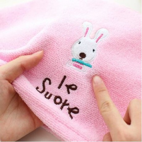 Cartoon Rabbit Super Absorbent Fiber Dry Hair Cap Towel 2PCS (PINK)