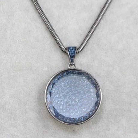 STYLISH WOMEN'S CRYSTAL ROUND SWEATER CHAIN NECKLACE (COLOR ASSORTED)