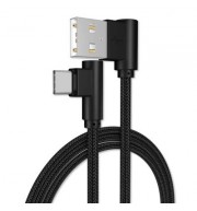 1M USB Type-C Cable Nylon Cord Durability High Speed (BLACK)