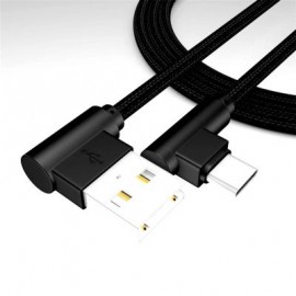 1M USB Type-C Cable Nylon Cord Durability High Speed (BLACK)