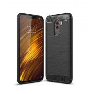 Luxury Carbon Fiber TPU Soft Case for Xiaomi Pocophone F1 (BLACK)