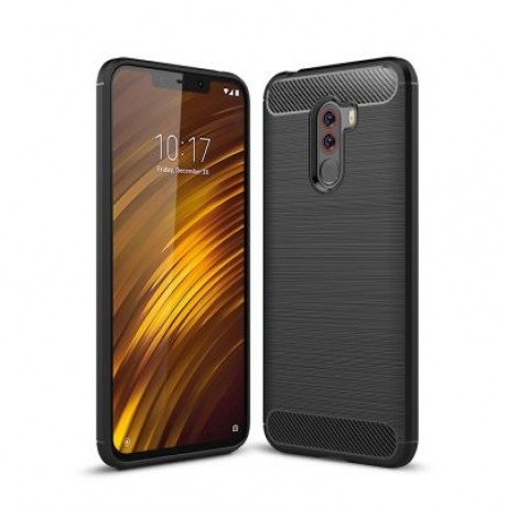 Luxury Carbon Fiber TPU Soft Case for Xiaomi Pocophone F1 (BLACK)
