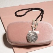CHIC WOMEN'S BEADS ROUND PENDANT SWEATER CHAIN NECKLACE (COLORMIX)