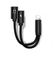 2-in-1 Adapter Double Headphone Audio Charge for iPhone X/8/8 Plus/7/7 Plus (BLACK)