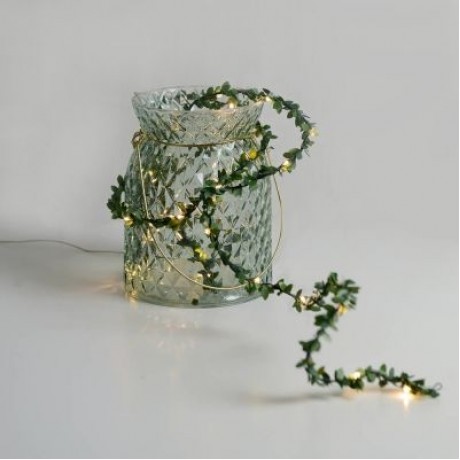 5M 50 LEDs Green Leaves String Light for Party Wall Window (MEDIUM FOREST GREEN)