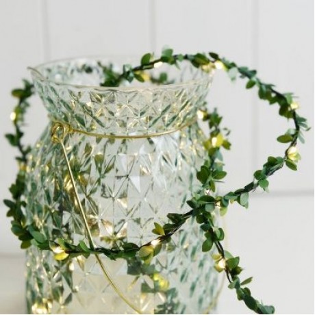 3M 30 LEDs Green Leaves String Light for Party Wall Window Home (SEAWEED GREEN)