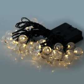 CHRISTMAS TREE DECORS 6M 30 LED SOLAR STRING LIGHT BUBBLE SHAPE LAMP XMAS TREE ORNAMENT (W
