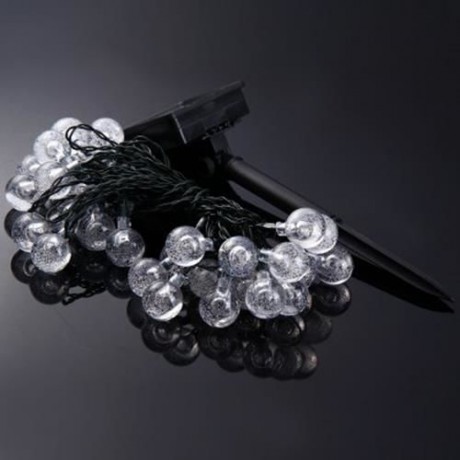 CHRISTMAS TREE DECORS 6M 30 LED SOLAR STRING LIGHT BUBBLE SHAPE LAMP XMAS TREE ORNAMENT (W