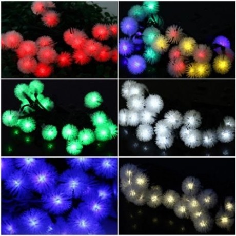 CHRISTMAS TREE DECORS 5M 20 LED SOLAR STRING LIGHT CHUZZLE SHAPE LAMP XMAS TREE ORNAMENT (