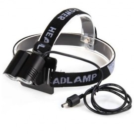 DARK KNIGHT LR-2 LED CYCLING LAMP 4 MODES HEADLAMP BIKE HANDLEBAR LIGHT - EU PLUG (BLACK)