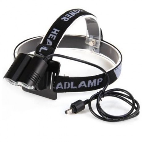 DARK KNIGHT LR-2 LED CYCLING LAMP 4 MODES HEADLAMP BIKE HANDLEBAR LIGHT - EU PLUG (BLACK)