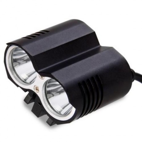 DARK KNIGHT LR-2 LED CYCLING LAMP 4 MODES HEADLAMP BIKE HANDLEBAR LIGHT - EU PLUG (BLACK)