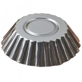 6PCS Aluminum Thick Lace Round Egg Tart Bake Cake Mold (SILVER)