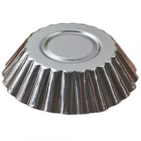 6PCS Aluminum Thick Lace Round Egg Tart Bake Cake Mold (SILVER)