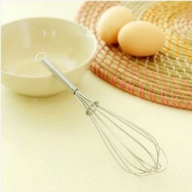 STAINLESS STEEL MINI ROTATING WHISK EGG BEATER KITCHEN TOOL (SILVER)