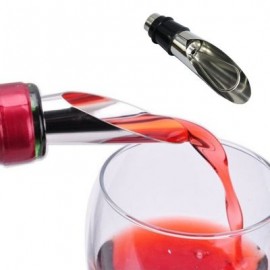 Stainless Steel Wine Bottle Stoppers Funnel Pourer for Bar Accessories (SILVER)