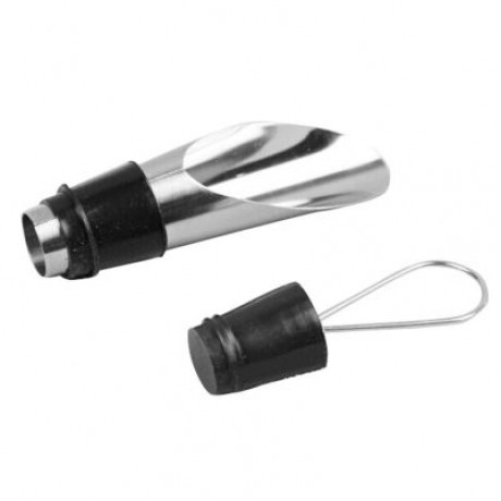 Stainless Steel Wine Bottle Stoppers Funnel Pourer for Bar Accessories (SILVER)