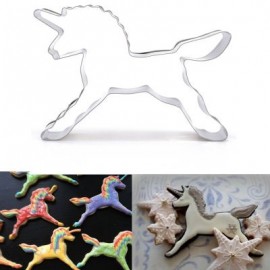 Unicorn Shape Biscuit Cookie Cutter Horse Tools Stainless Steel Baking Mold (PLATINUM)