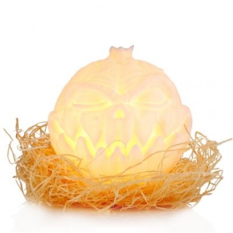 3D Printing Devil Pumpkin Face Light Patting Night Lamp for Halloween (WHITE)