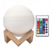 3D Printing Planet Lamp Night Light Remote Control for Bedroom (WHITE)