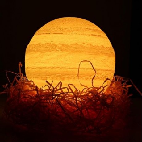 3D Printing Planet Lamp Night Light Remote Control for Bedroom (WHITE)