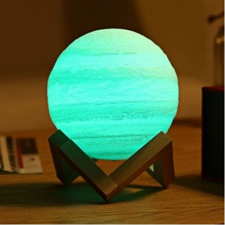 3D Printing Planet Lamp Night Light Remote Control for Bedroom (WHITE)