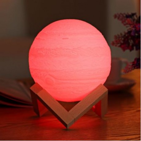 3D Printing Planet Lamp Night Light Remote Control for Bedroom (WHITE)