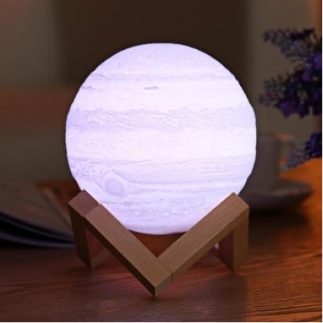 3D Printing Planet Lamp Night Light Remote Control for Bedroom (WHITE)