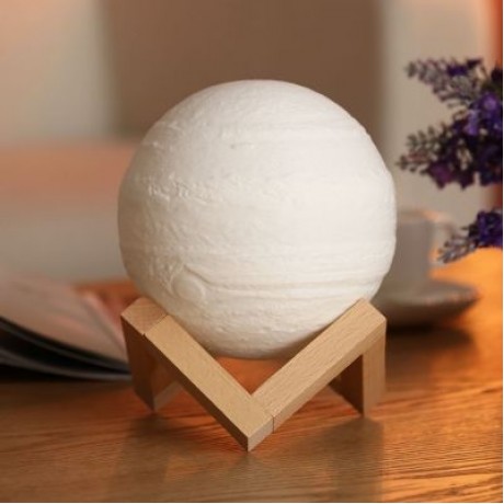 3D Printing Planet Lamp Night Light Remote Control for Bedroom (WHITE)