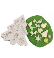 Christmas Theme Silicone Mould DIY Fondant Baking Decoration Tool (MILK WHITE)
