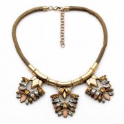 PUNK STYLE GEMSTONE EMBELLISHED SPECIAL SHAPE WOMEN'S NECKLACE (AS THE PICTURE)