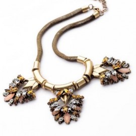 PUNK STYLE GEMSTONE EMBELLISHED SPECIAL SHAPE WOMEN'S NECKLACE (AS THE PICTURE)