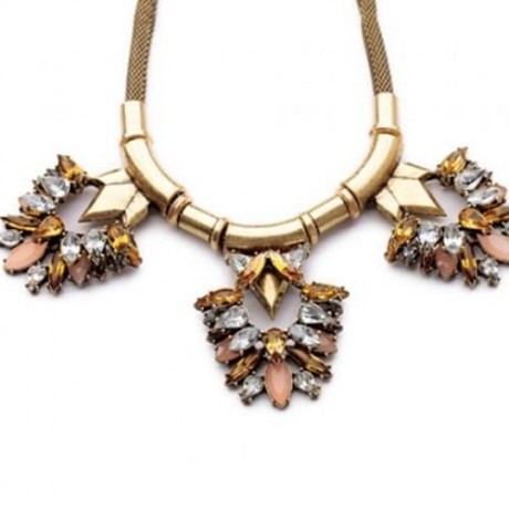 PUNK STYLE GEMSTONE EMBELLISHED SPECIAL SHAPE WOMEN'S NECKLACE (AS THE PICTURE)
