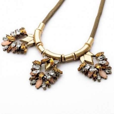 PUNK STYLE GEMSTONE EMBELLISHED SPECIAL SHAPE WOMEN'S NECKLACE (AS THE PICTURE)