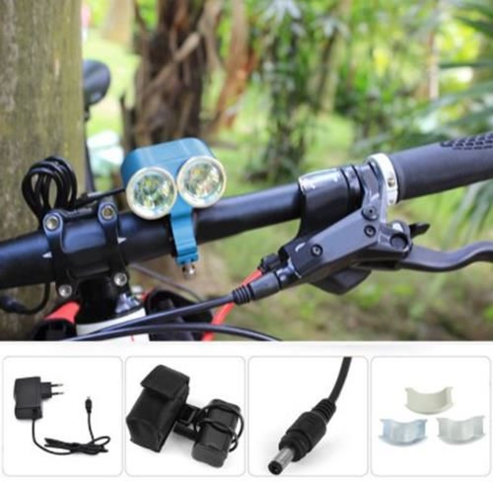 DARK KNIGHT K2E 2 X CREE XML-T6 LED BIKE HEADLIGHT 4 MODES BICYCLE LIGHT - EU PLUG 2400LM DARK KNIGHT K2E 2 X CREE XML-T6 LED BIKE HEADLIGHT 4 MODES BICYCLE LIGHT - EU PLUG 2400LM