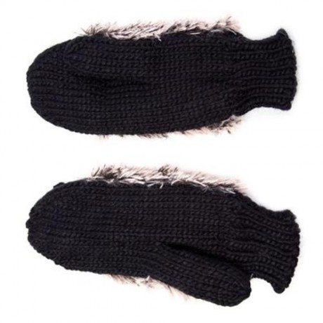 PAIR OF CUTE HEDGEHOG SHAPE COLOR BLOCK KNITTED GLOVES FOR WOMEN (COLOR ASSORTED)