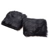PAIR OF WARM FAUX FUR DESIGN FINGERLESS GLOVES FOR WOMEN (BLACK)