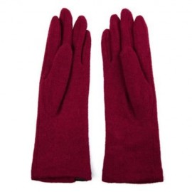 PAIR OF CHIC BUTTON DECORATED GLOVES FOR WOMEN (WINE RED)