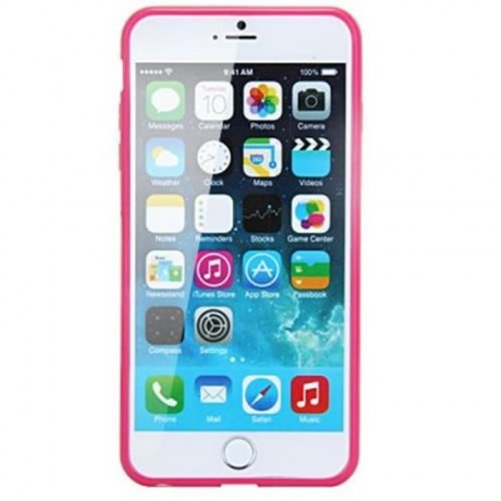 FROSTED BACK COVER CASE WITH TPU MATERIAL FOR IPHONE 6 PLUS (ROSE MADDER)