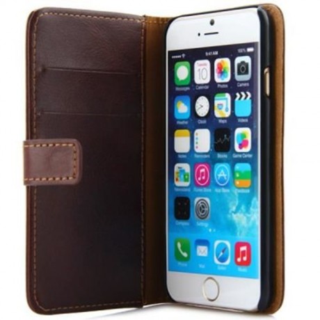 HIGH QUALITY PLASTIC AND ARTIFICIAL LEATHER COVER CASE WITH STAND AND CARD HOLDER FOR IPHO