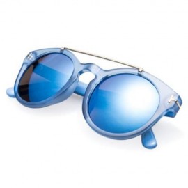 CHIC ALLOY EMBELLISHED SOLID COLOR SUNGLASSES FOR WOMEN (BLUE)