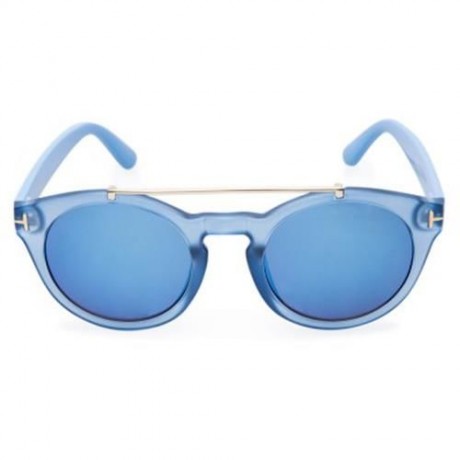 CHIC ALLOY EMBELLISHED SOLID COLOR SUNGLASSES FOR WOMEN (BLUE)