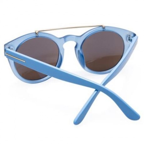 CHIC ALLOY EMBELLISHED SOLID COLOR SUNGLASSES FOR WOMEN (BLUE)