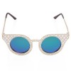 CHIC HOLLOW OUT GOLDEN MESH SUNGLASSES FOR WOMEN (GREEN)