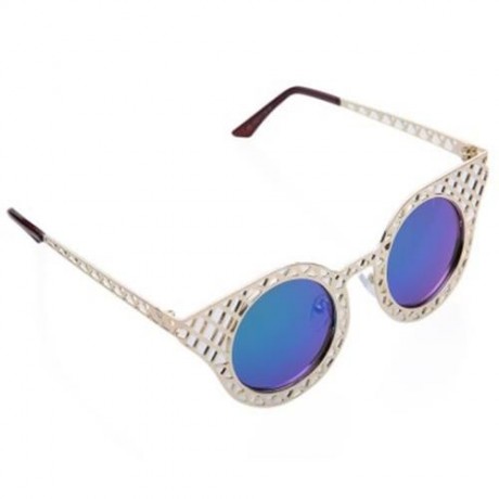 CHIC HOLLOW OUT GOLDEN MESH SUNGLASSES FOR WOMEN (GREEN)